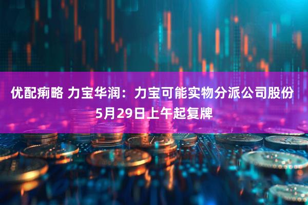 优配痢略 力宝华润：力宝可能实物分派公司股份 5月29日上午起复牌