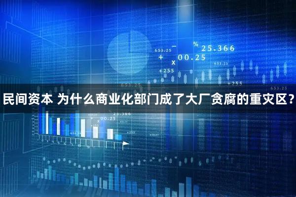 民间资本 为什么商业化部门成了大厂贪腐的重灾区？