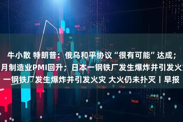 牛小散 特朗普：俄乌和平协议“很有可能”达成；产需两端均有改善，11月制造业PMI回升；日本一钢铁厂发生爆炸并引发火灾 大火仍未扑灭丨早报